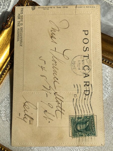 画像4: Postcard 　イースター　卵のボートに乗る女の子とウサギさん 1907年 (4)