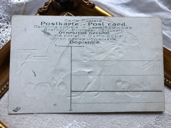 画像4: Postcard 　イースター　めんどりとヒヨコ　（羽根付き・未使用） (4)