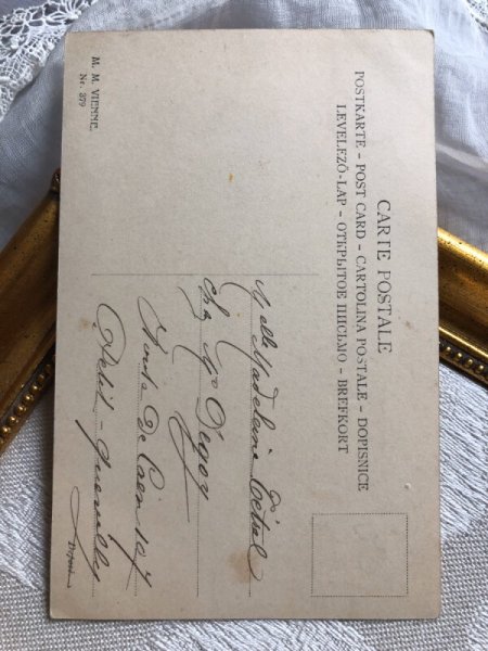 画像3: Postcard 4月の魚 フランス 魚と女の子たち 釣り竿 M.M.VIENNE (3)