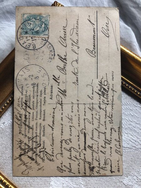 画像2: Postcard 　フランス　女性　1906年 (2)