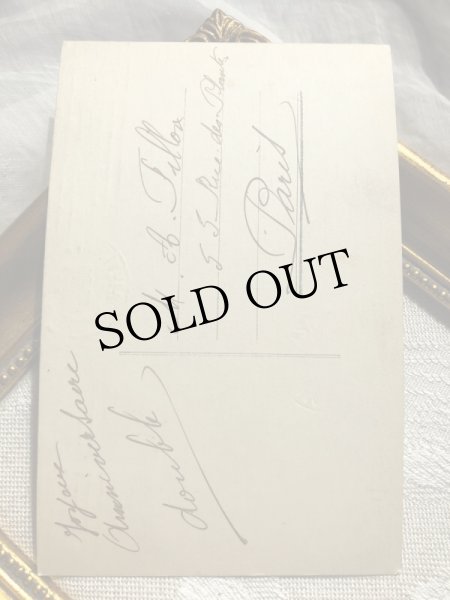 画像3: Postcard 　お花とネックレスの女性　横顔　フランス (3)