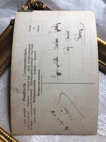 画像3: Postcard 　薔薇のお花　帽子の女性　フランス1908年 (3)