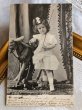 画像1: Postcard　木馬と女の子　ダックスフンド犬　ウサギ　フランス1903年 (1)