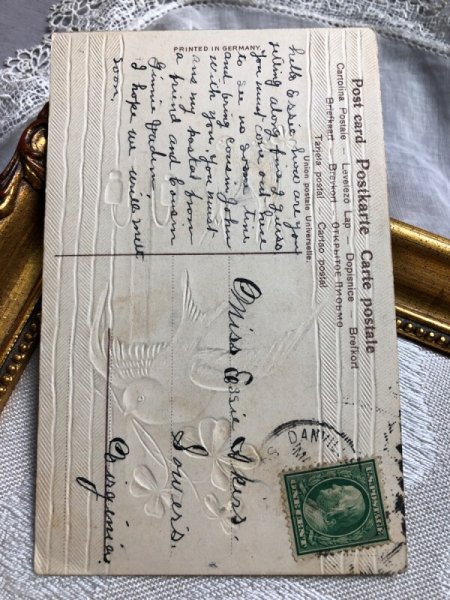 画像3: Postcard  四葉のクローバーを運ぶツバメ (3)