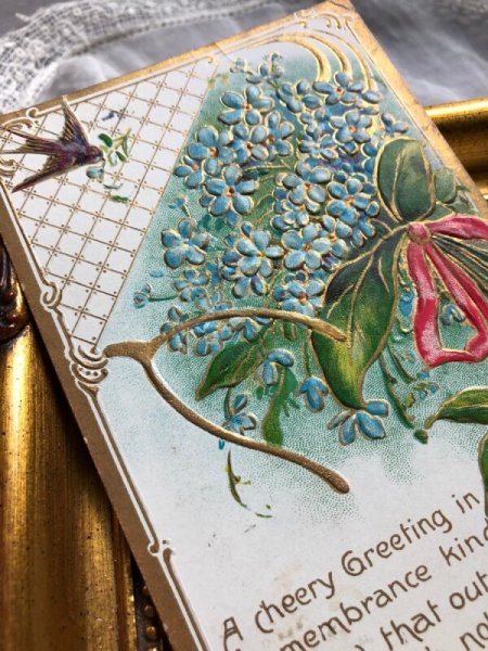 画像2: Postcard 　忘れな草のお花とツバメ　ウィッシュボーン (2)