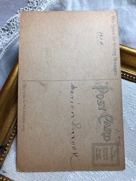 画像3: Postcard  2羽の小鳥 薔薇のお花 1910年 (3)