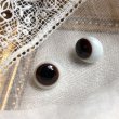 画像1: Antique Glass Eyes　アンティーク　ジャーマングラスアイ　黒・茶色　ポンチ目　グーグリー　12mm　（1組・2個） (1)