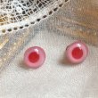 画像1: Antique Glass Eyes　アンティーク　ジャーマングラスアイ　ピンクレッド　ラビットアイ　8mm　（1組・2個） (1)