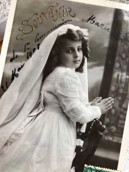 画像2: Postcard 初聖体の女の子 フランス1908年 (2)