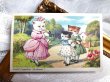 画像1: Postcard  　かわいいコクリコ　ひなげしのお花　猫　フランス童謡　（未使用） (1)