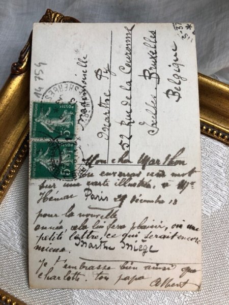 画像2: Postcard　キノコとオランダ服の女の子　写真　フランス1913年 (2)