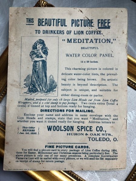 画像7: Trade card イースター ウサギさんから卵をもらう女の子 F.Brundage ? (7)