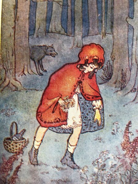 画像2: Postcard 童話 赤ずきんちゃんと狼 Hilda.T.Miller  (2)