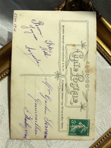 画像3: Postcard　聖母子を祝福する天使　クリスマス　フランス1909年 (3)