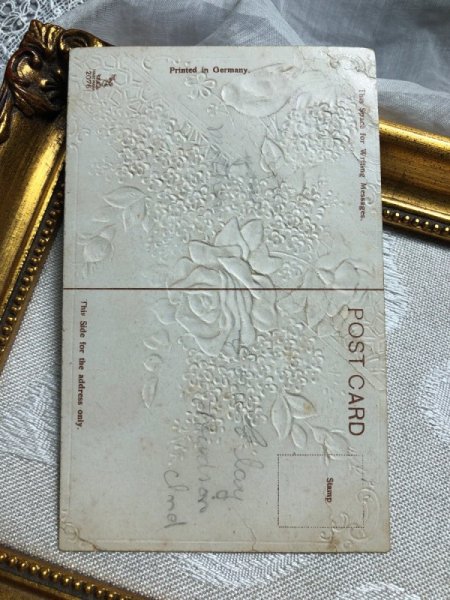 画像3: Postcard  薔薇のお花と四葉を運ぶ小鳥 ロビン  (3)