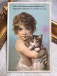 画像2: Trade card　猫を抱く女の子 (2)