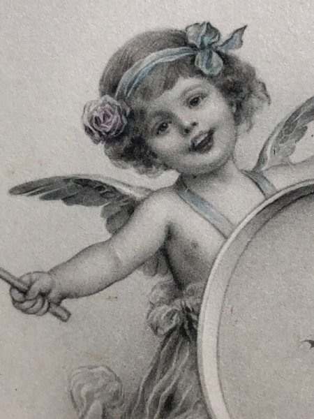 画像3: Postcard  新年をお祝いする天使 ドラム ヤドリギ R.R.Wichera M.M.VIENNE  (3)