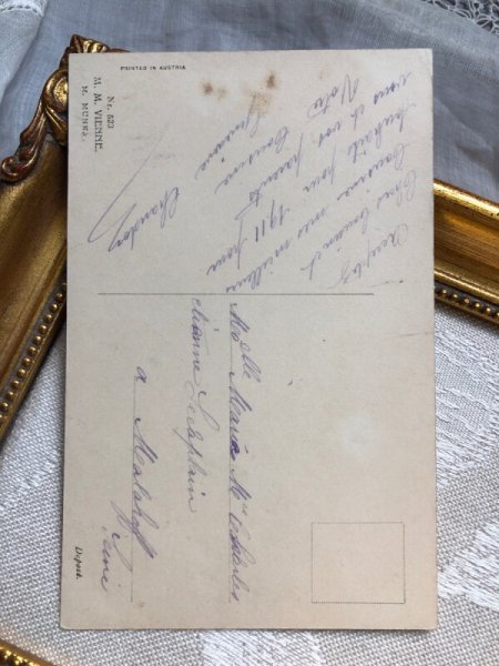 画像4: Postcard  新年をお祝いする天使 ドラム ヤドリギ R.R.Wichera M.M.VIENNE  (4)