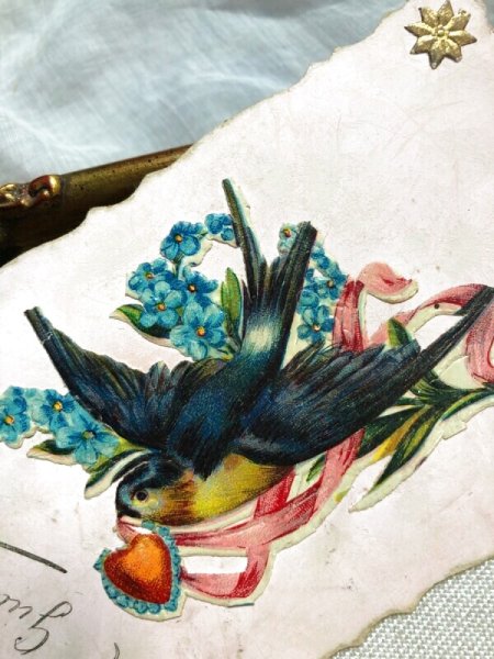 画像2: Postcard  ハートを運ぶツバメ　フランス (2)