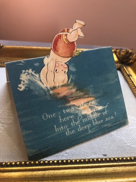 画像3: Postcard  海に飛び込むキューピーちゃん 天使 立体カード Rose O'Neil (未使用) (3)