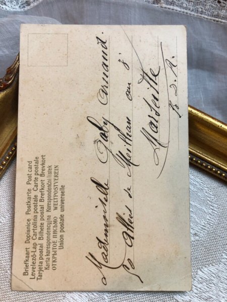画像3: Postcard  イースター ヒヨコと女の子 F.Brundage ? フランス1906年 (3)