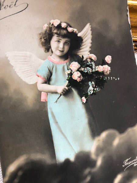 画像2: Postcard クリスマス 小さな天使 写真 フランス (2)