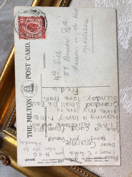 画像3: Postcard   暖炉の前の猫の家族 イギリス1929年 (3)