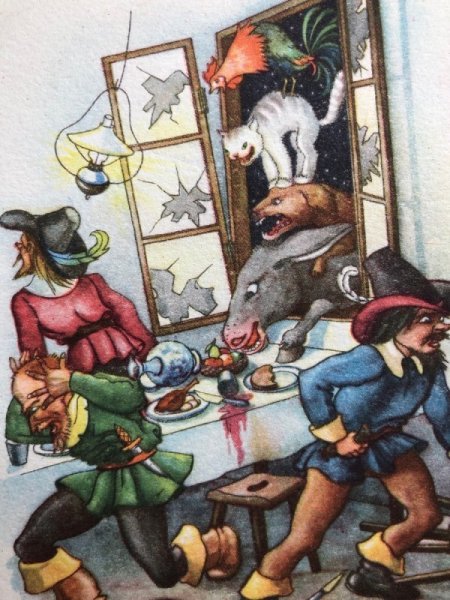 画像2: Postcard 　童話　ブレーメンの音楽隊　（未使用） (2)