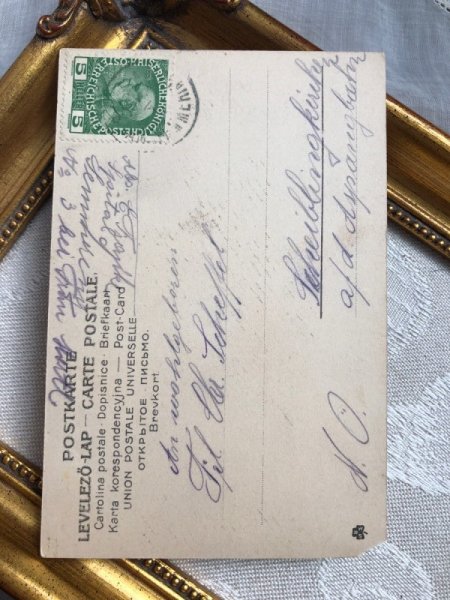 画像4: ▼SALE 500▼ Postcard  小鹿と女性 ウィーン趣味風 (4)