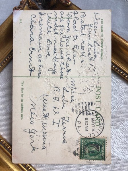 画像3: ▼SALE 500▼ Postcard  忘れな草のお花のリースと女の子 (3)