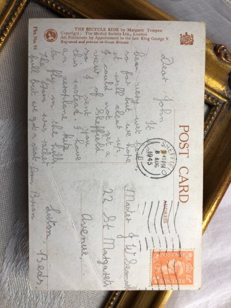 画像3: ▼SALE 500▼ Postcard 木製自転車に乗るリスの家族 Margaret Tempest (3)