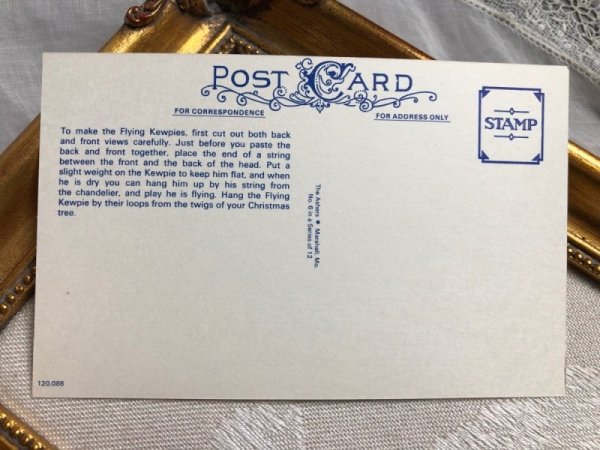 画像2: Postcard  　水玉帽子のキューピーちゃん　オーナメント　Rose O'Neil　アメリカ1970年代　（未使用） (2)