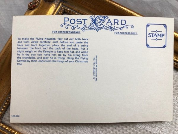 画像2: Postcard   靴とパンツをはいたキューピーちゃん オーナメント Rose O'Neil アメリカ1970年代 (未使用) (2)