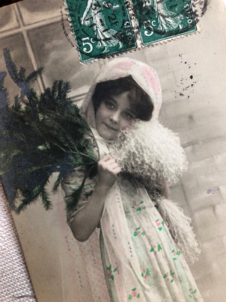 画像2: Postcard  マフの女の子  Grete Reinwald 1911年 (2)