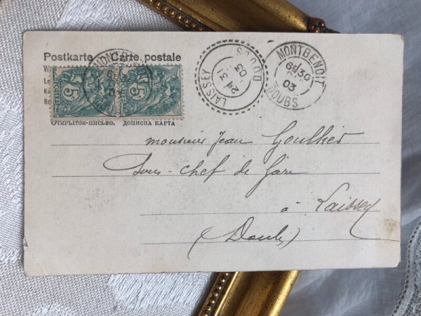 画像3: Postcard　キノコの上の煙突掃除夫さん　フランス1903年 (3)