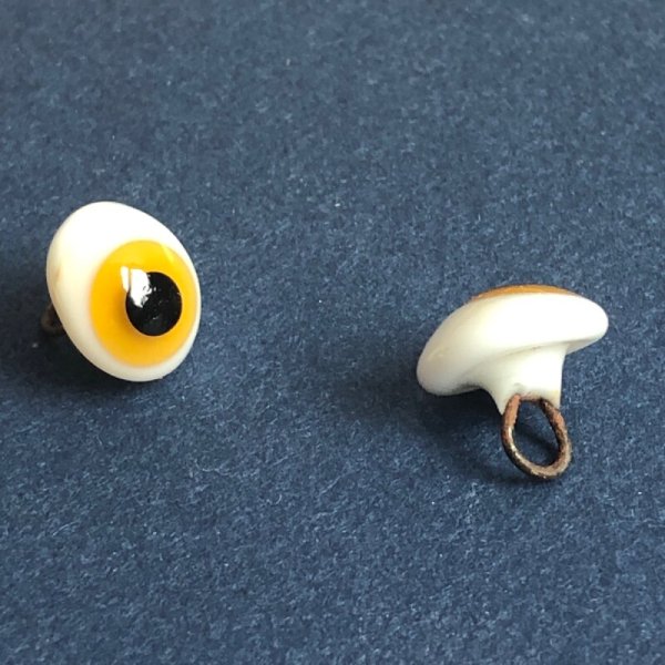 画像2: Antique Glass Eye アンティーク ジャーマングラスアイ 薄茶 ドイツ製 ポンチ目 グーグリー 10mm (1組・2個) (2)