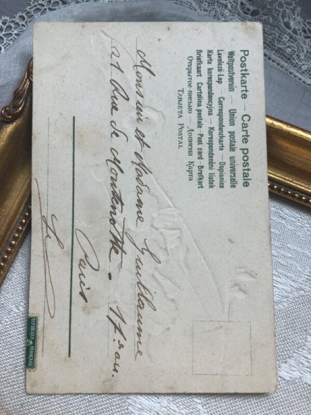 画像4: Postcard  お花占いの天使(妖精) Ellen Clapsaddle フランス1908年 (4)