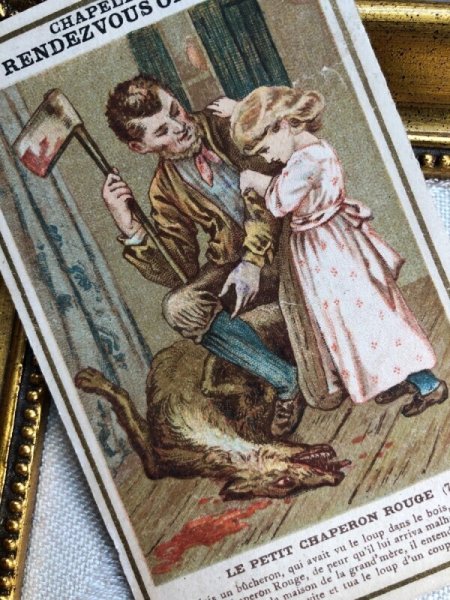 画像3: Trade card 童話 赤ずきんちゃんとオオカミ 7 フランス (3)