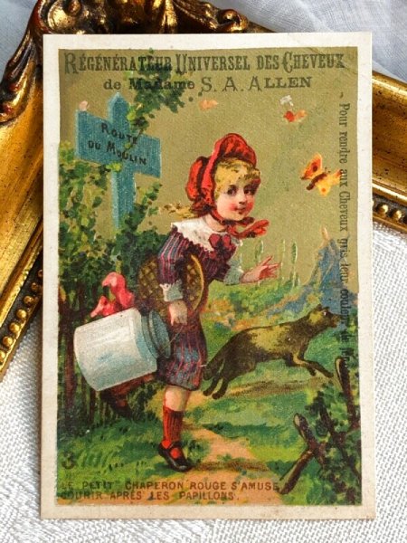 画像2: Trade card 童話 赤ずきんちゃんとオオカミ フランス (2)