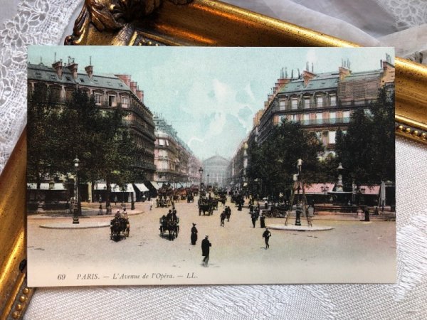 画像2: Postcard  アンティークポストカード　フランス　パリ　オペラ通り　LL （未使用） (2)