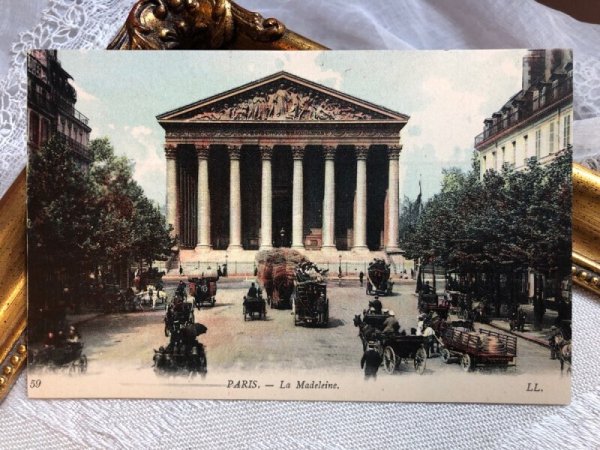 画像2: Postcard  アンティークポストカード フランス パリ マドレーヌ寺院 LL (未使用) (2)