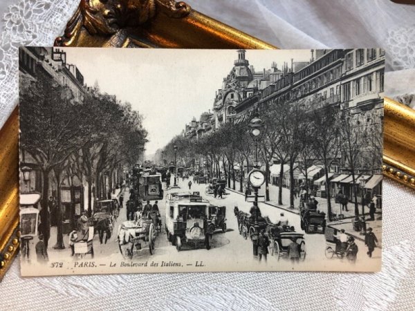 画像2: Postcard  アンティークポストカード フランス パリ イタリアン通り(未使用) (2)