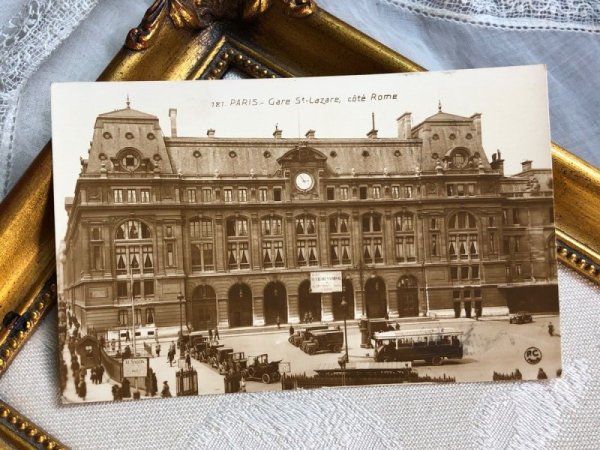 画像2: Postcard  アンティークポストカード パリ Gare St Lazare, cote Rome 1928年 (2)