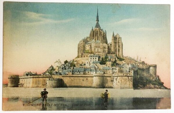 画像1: Postcard  アンティークポストカード　フランス　モンサンミッシェル　1911年 (1)