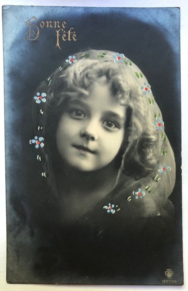画像1: Postcard    ヴェールの女の子  Grete Reinwald　1909年 (1)