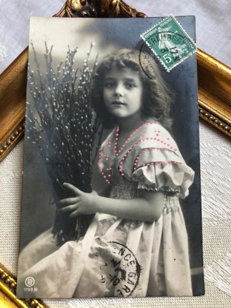 画像2: Postcard    ピンクのドレスの女の子  Grete Reinwald　フランス (2)