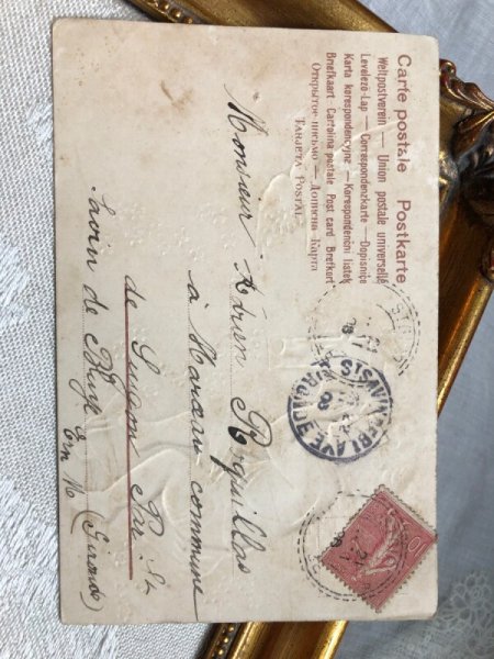 画像4: Postcard   アンティークポストカード バレンタイン 電話をする愛の天使 キューピッド  Ellen Clapsaddle フランス1906年 (4)