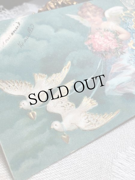 画像5: Postcard  　　鳩車に乗る天使　  Ellen Clapsaddle　フランス (5)