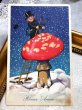 画像2: Postcard　アンティークポストカード　大きなキノコに登る煙突掃除夫　1938年 (2)