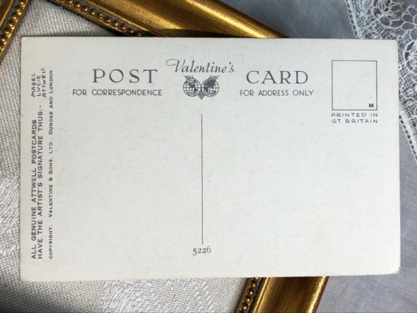 画像3: Postcard 　アンティークポストカード　木の枝に座る子どもと妖精　Mable Lucie Attwell　（未使用） (3)